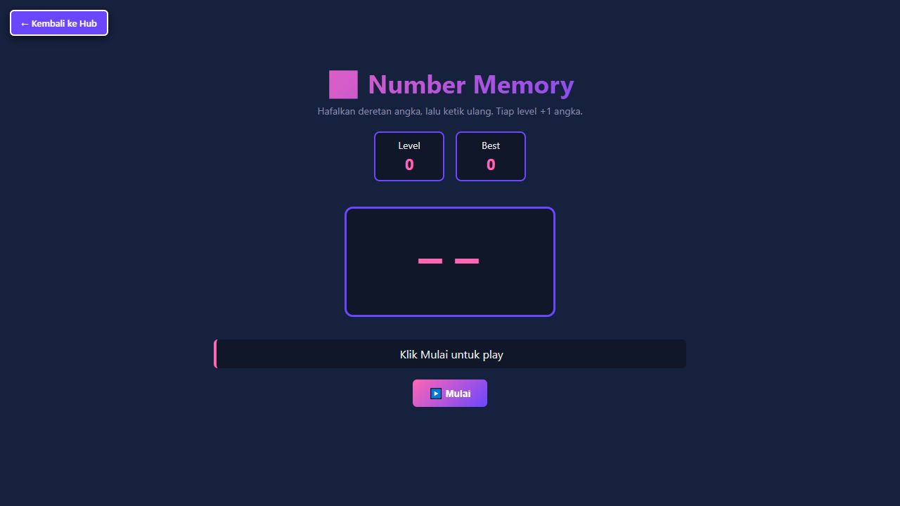 Number Memory original game artwork